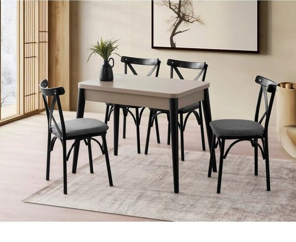 Masa extensibila DOLUNAY 1285, bej, PAL melaminat, 100/120x60/100x75 c