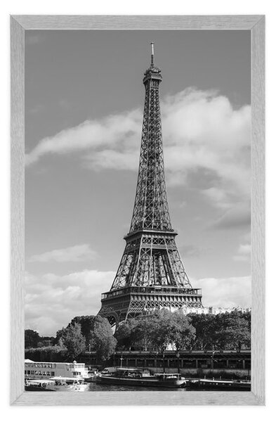 Poster panoramă frumoasă a Parisului în design alb-negru