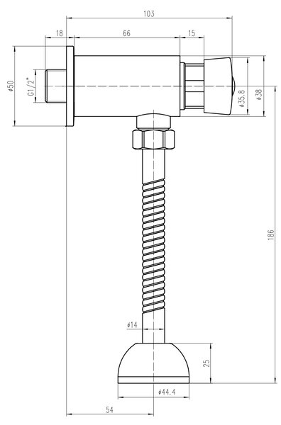 Aqualine Aqualine, Supapă pentru pisoar cu auto-închidere, crom, ZY12022