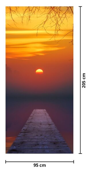 Fototapet pentru usă - Pod la apus de soare (95x205cm)