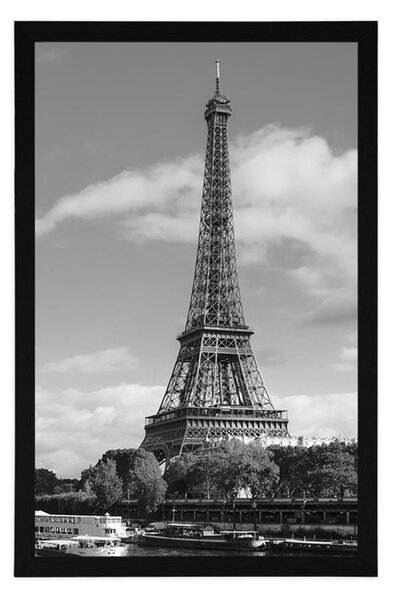 Poster panoramă frumoasă a Parisului în design alb-negru