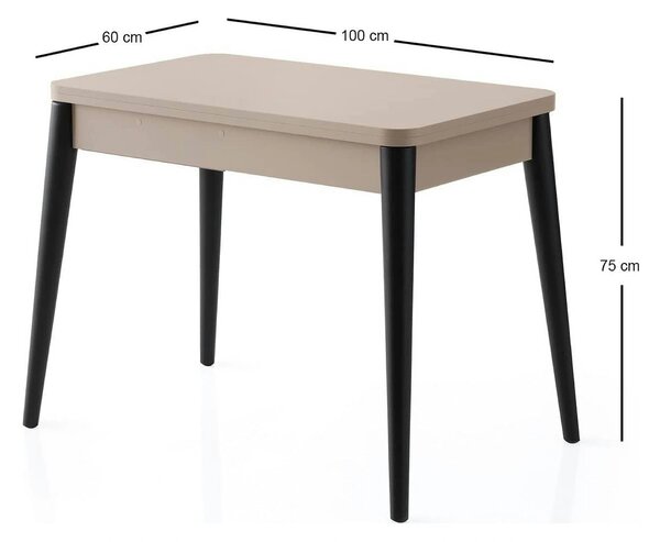 Masa extensibila DOLUNAY 1285, bej, PAL melaminat, 100/120x60/100x75 c