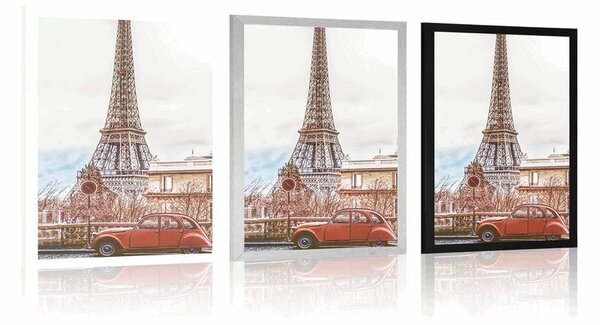 Poster vedere la Turnul Eiffel de pe strada Parisului