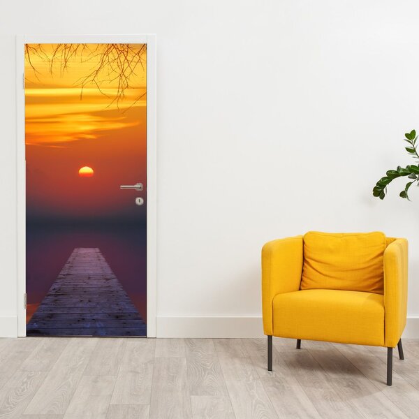 Fototapet pentru usă - Pod la apus de soare (95x205cm)