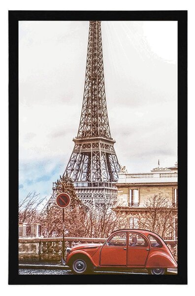 Poster vedere la Turnul Eiffel de pe strada Parisului