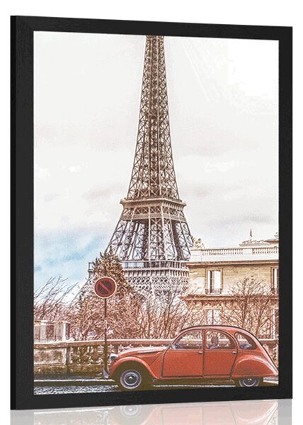 Poster vedere la Turnul Eiffel de pe strada Parisului