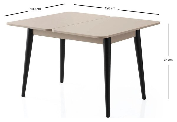 Masa extensibila DOLUNAY 1285, bej, PAL melaminat, 100/120x60/100x75 c