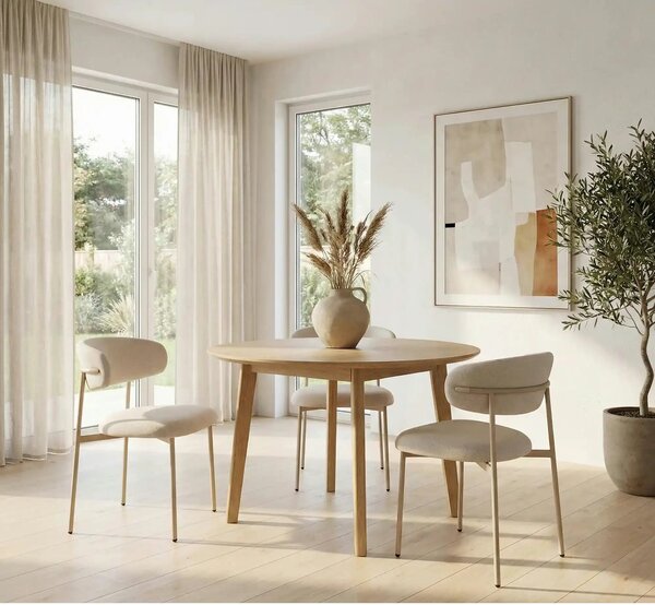 Scaun ELTON, bej deschis - Brego 22/casmir, stofa clasica/metal, 56x46