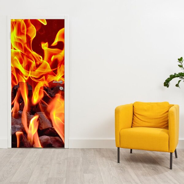 Fototapet pentru ușă - cărbuni aprinși (95x205cm)