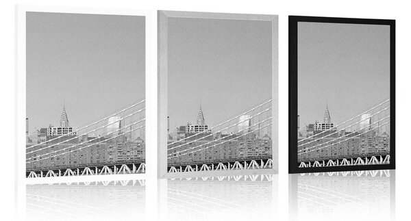 Poster zgârie-nori în New York în design alb-negru
