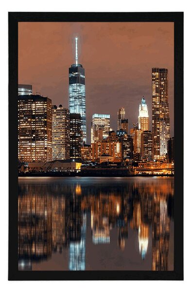 Poster reflecția Manhattanului în apă