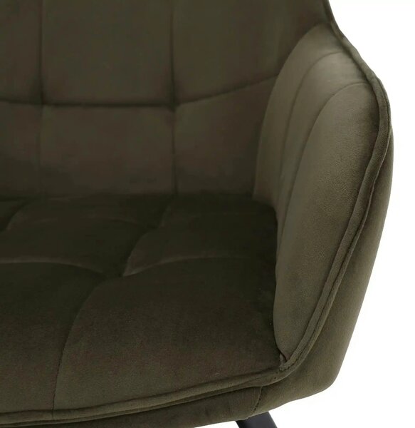 Scaun PETIN, stofa catifelata verde - Bluvel 77, 59x62x85 cm