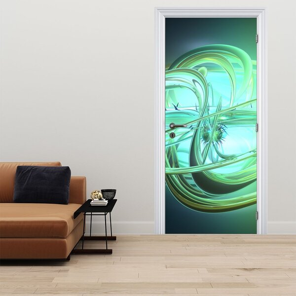 Fototapet pentru ușă - Abstract - verde (95x205cm)