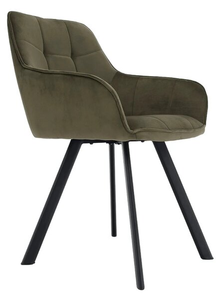 Scaun PETIN, stofa catifelata verde - Bluvel 77, 59x62x85 cm