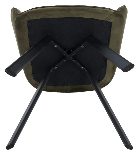 Scaun PETIN, stofa catifelata verde - Bluvel 77, 59x62x85 cm