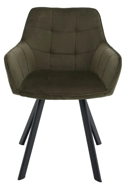 Scaun PETIN, stofa catifelata verde - Bluvel 77, 59x62x85 cm