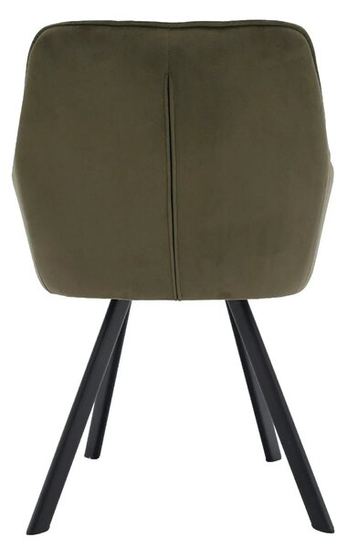 Scaun PETIN, stofa catifelata verde - Bluvel 77, 59x62x85 cm