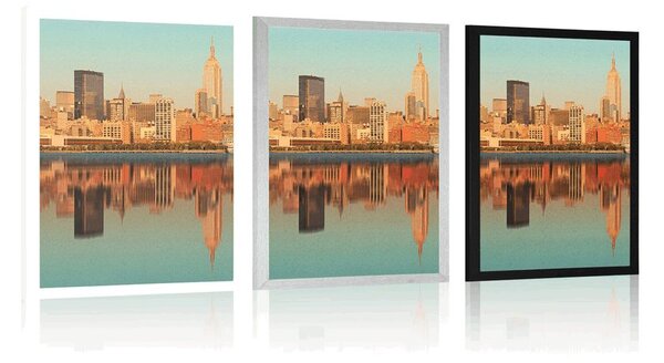 Poster New York fermecător reflectat în apă