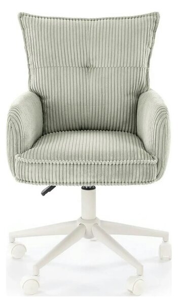 Scaun birou DUMBO, gri deschis/alb, stofa raiata, 52x58x84/94 cm