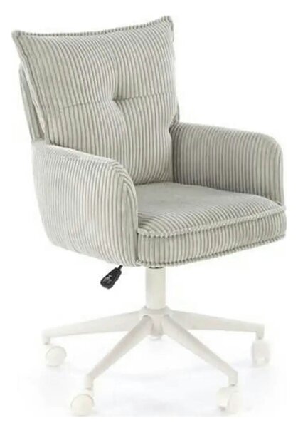 Scaun birou DUMBO, gri deschis/alb, stofa raiata, 52x58x84/94 cm