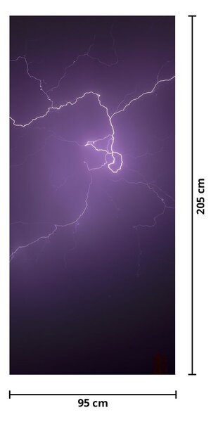 Fototapet pentru ușă - fulger în zare (95x205cm)