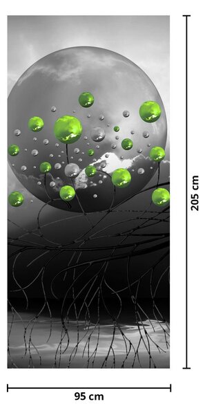Fototapet pentru ușă - Sferă verde abstract (95x205cm)