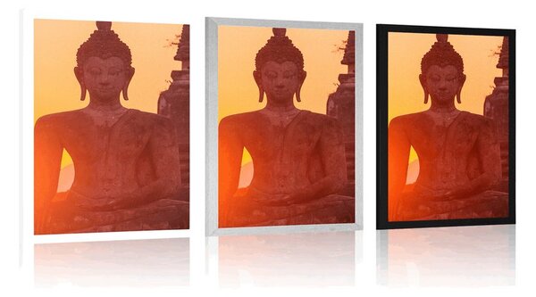 Poster Statuia lui Buddha în mijlocul pietrelor