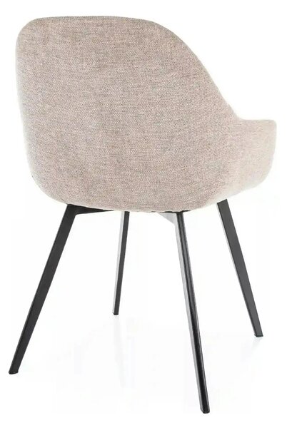 Scaun VINTO, bej - Brego 34, stofa clasica/metal, 57x45x85 cm