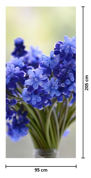 Fototapet pentru ușă - Buchet de flori albastre (95x205cm)