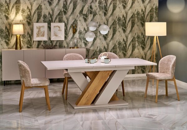 Masa moderna bucatarie BRANDON, casmir/stejar, PAL laminat, 160/200x90