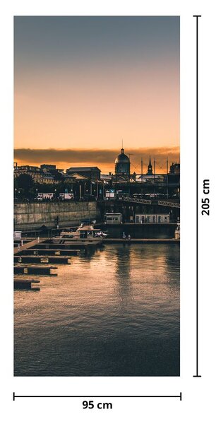 Fototapet pentru ușă - Orășel cu port (95x205cm)