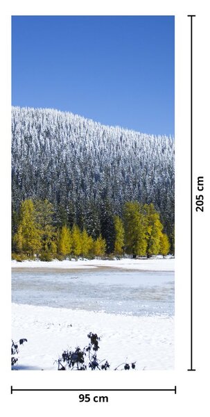 Fototapet pentru ușă - munții înzăpeziți iarna (95x205cm)