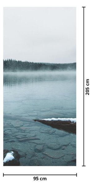 Fototapet pentru ușă - Lac nordic de gheață (95x205cm)