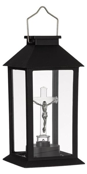 Set 2 x Felinar solar Cruce LED, Negru, 14x28 cm