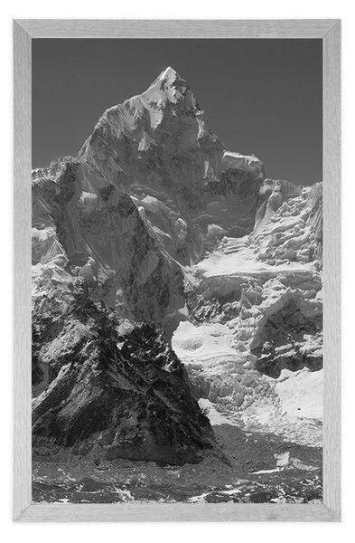 Poster vârful de munte frumos în design alb-negru