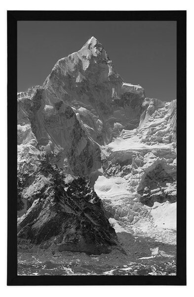 Poster vârful de munte frumos în design alb-negru