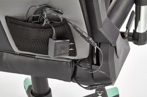 Scaun gaming FACTOR, negru/gri/verde, piele ecologica/material textil