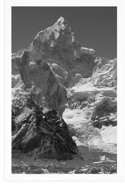 Poster vârful de munte frumos în design alb-negru