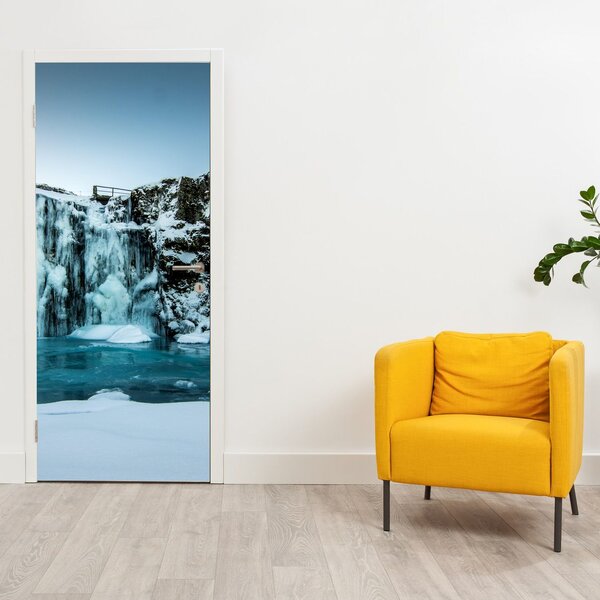 Fototapet pentru ușă - Cascadă înghețată (95x205cm)