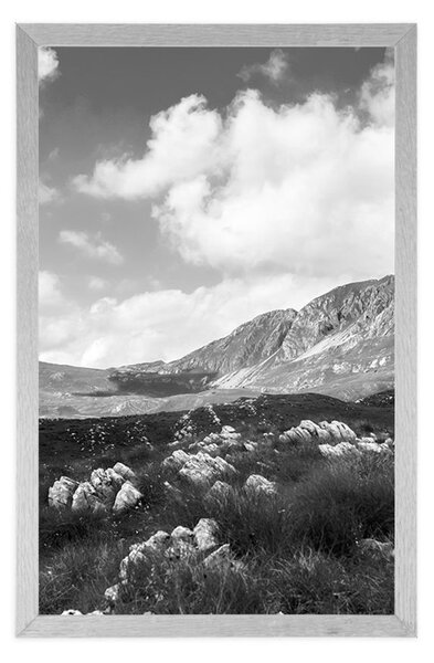 Poster vale din Muntenegru în design alb-negru