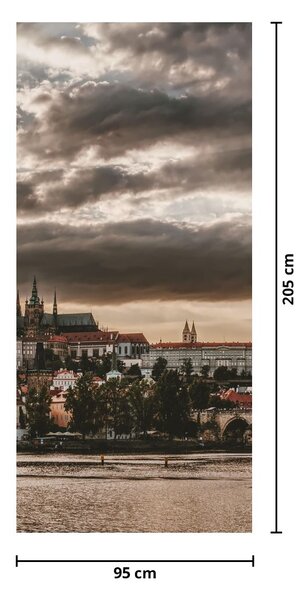 Fototapet pentru ușă - Praga înnorată (95x205cm)