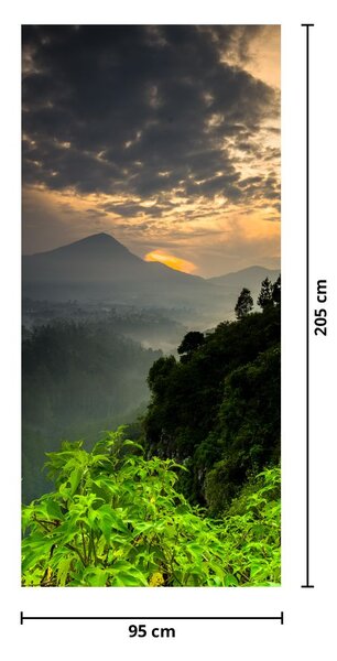Fototapet pentru ușă - Peisaj montan verde (95x205cm)