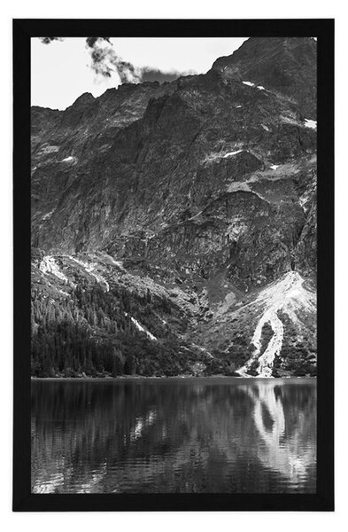 Poster ochiul mării în Tatra în design alb-negru