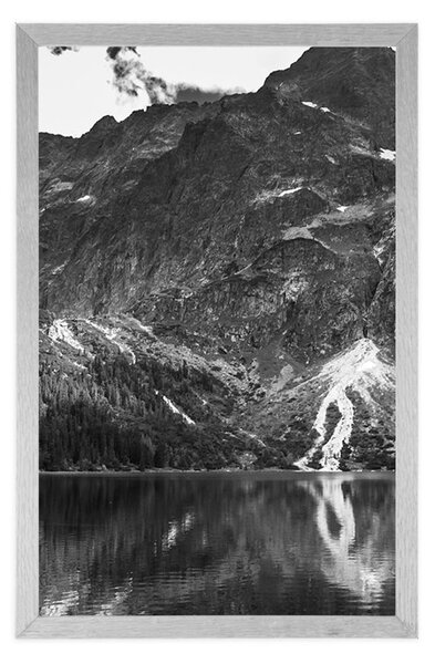 Poster ochiul mării în Tatra în design alb-negru