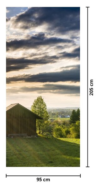 Fototapet pentru ușă - Cabană de pădure (95x205cm)
