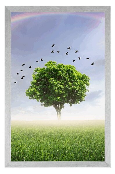 Poster copac singuratic în luncă