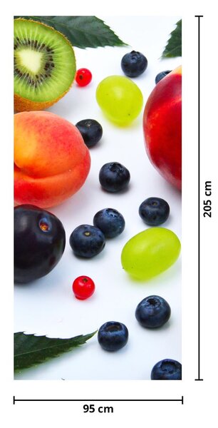 Fototapet pentru ușă - Fructe cu stropi de apă (95x205cm)