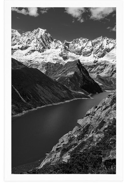 Poster parcul național Patagonia în Argentina în design alb-negru