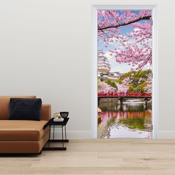 Fototapet pentru ușă - Cireșe japoneze (95x205cm)