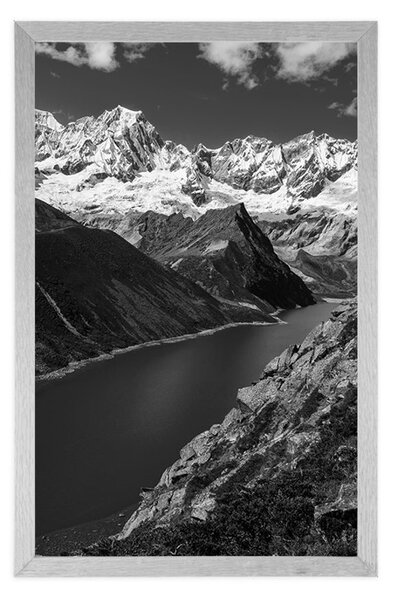 Poster parcul național Patagonia în Argentina în design alb-negru